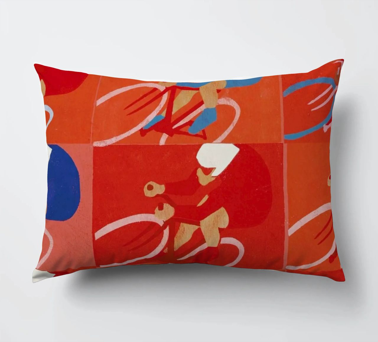 Multiple Cyclists decorative cushion by Andy Bridge