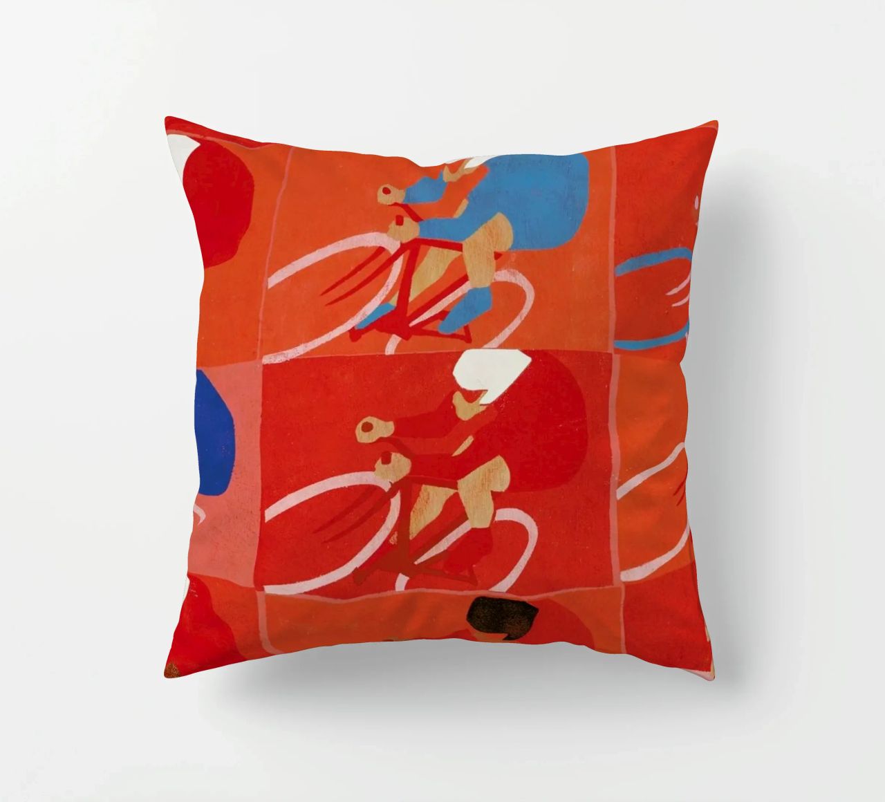 Multiple Cyclists decorative cushion by Andy Bridge
