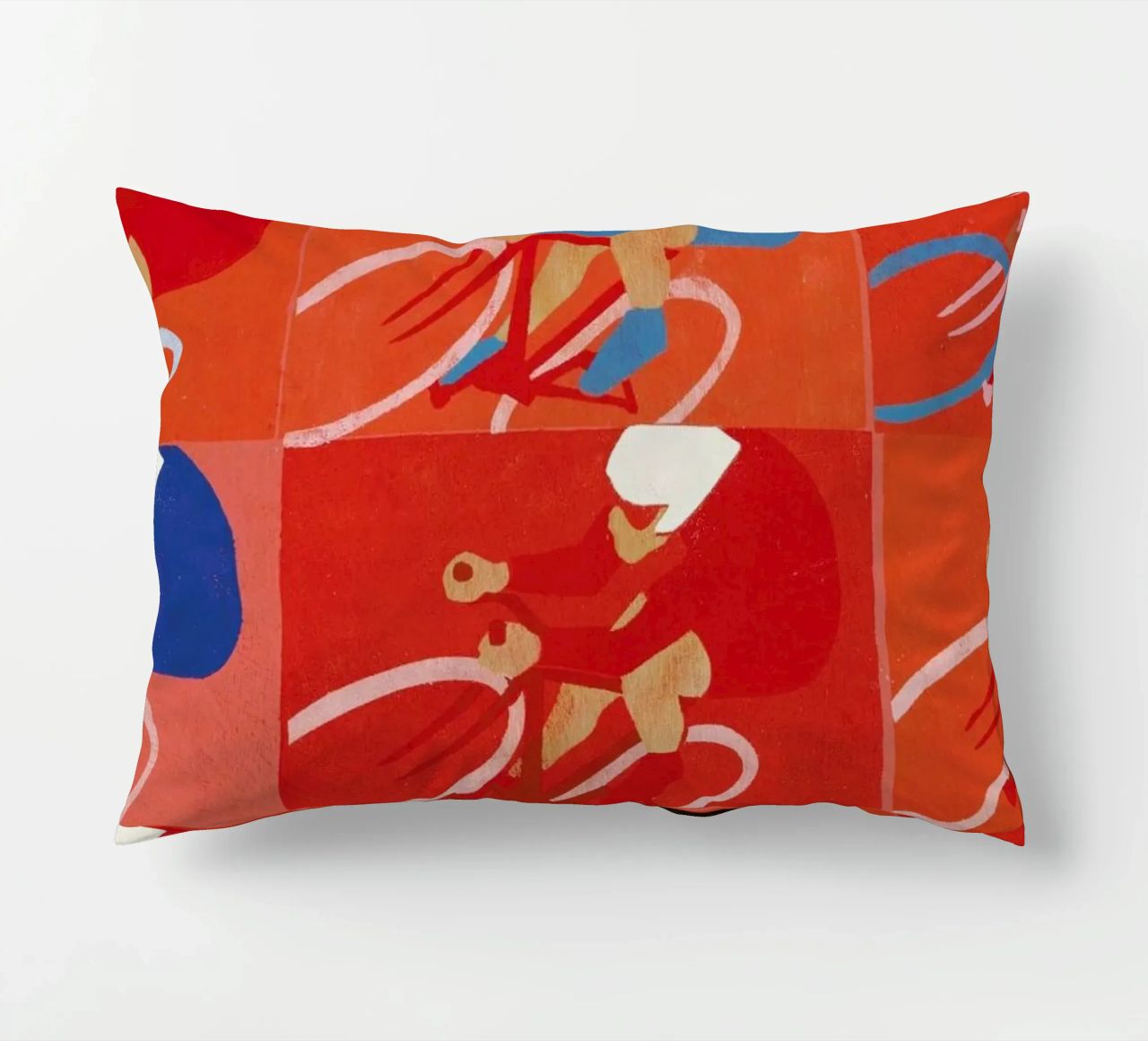 Multiple Cyclists decorative cushion by Andy Bridge