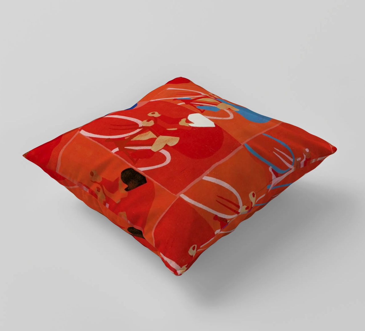 Multiple Cyclists decorative cushion by Andy Bridge