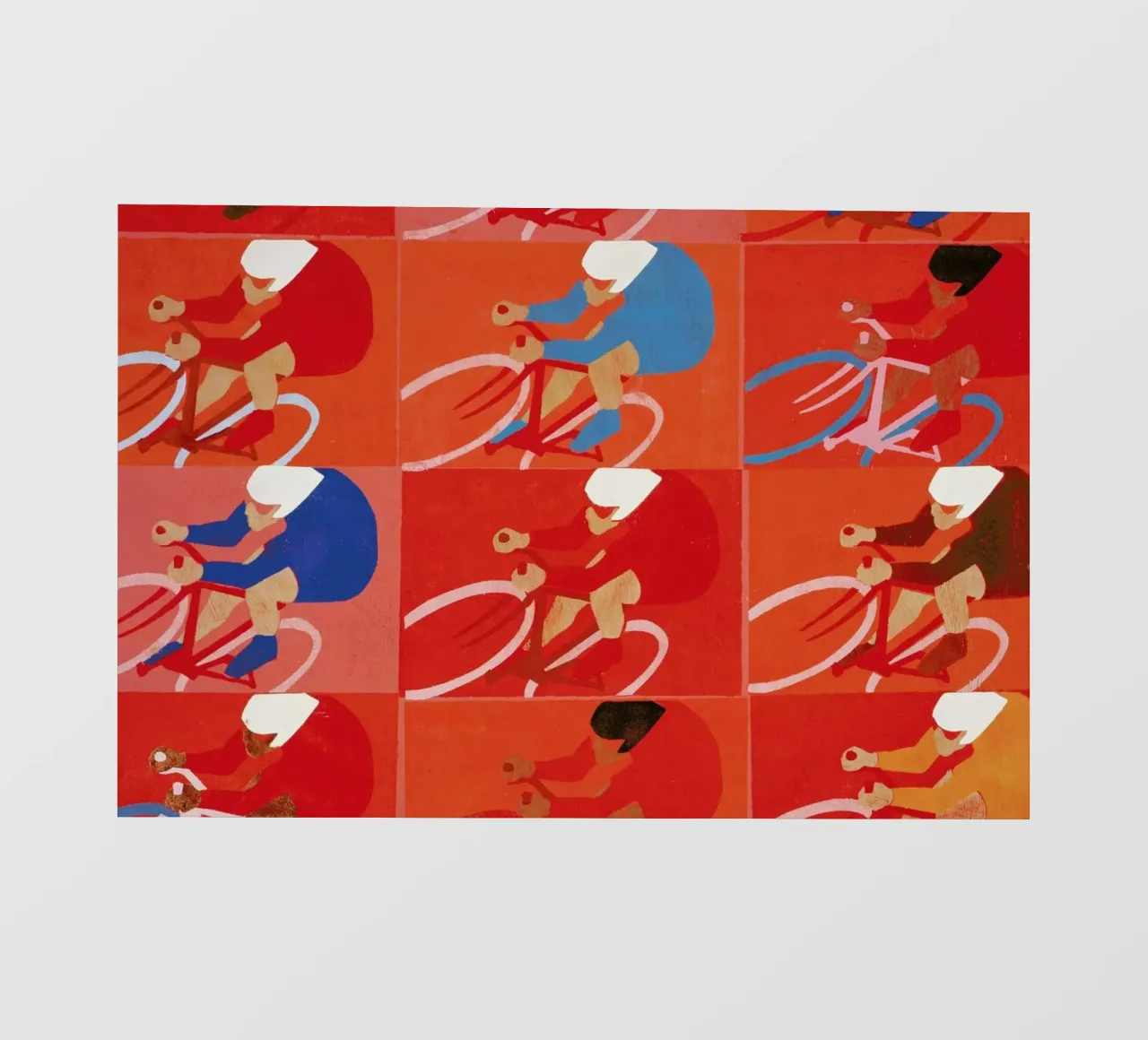 Multiple Cyclists Backlit Folie von Andy Bridge
