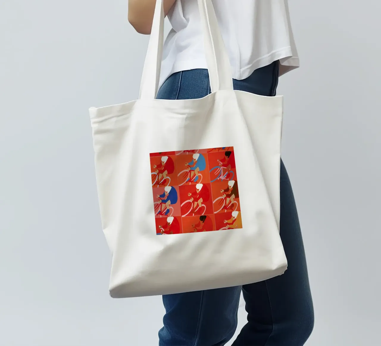 Multiple Cyclists tote bag by Andy Bridge