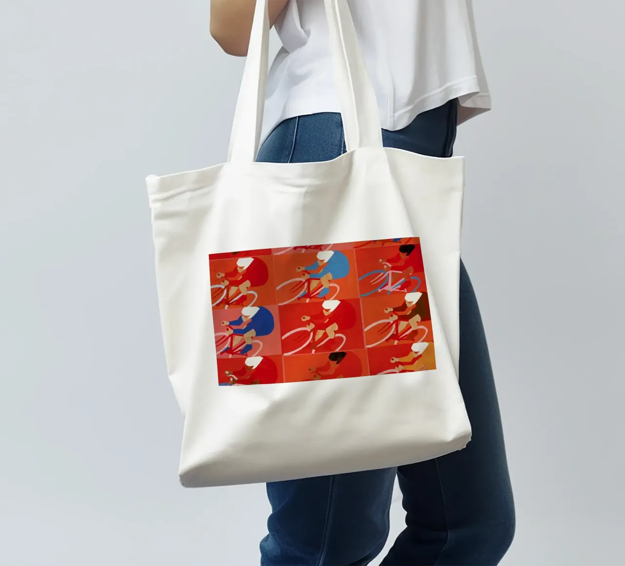 Multiple Cyclists tote bag by Andy Bridge