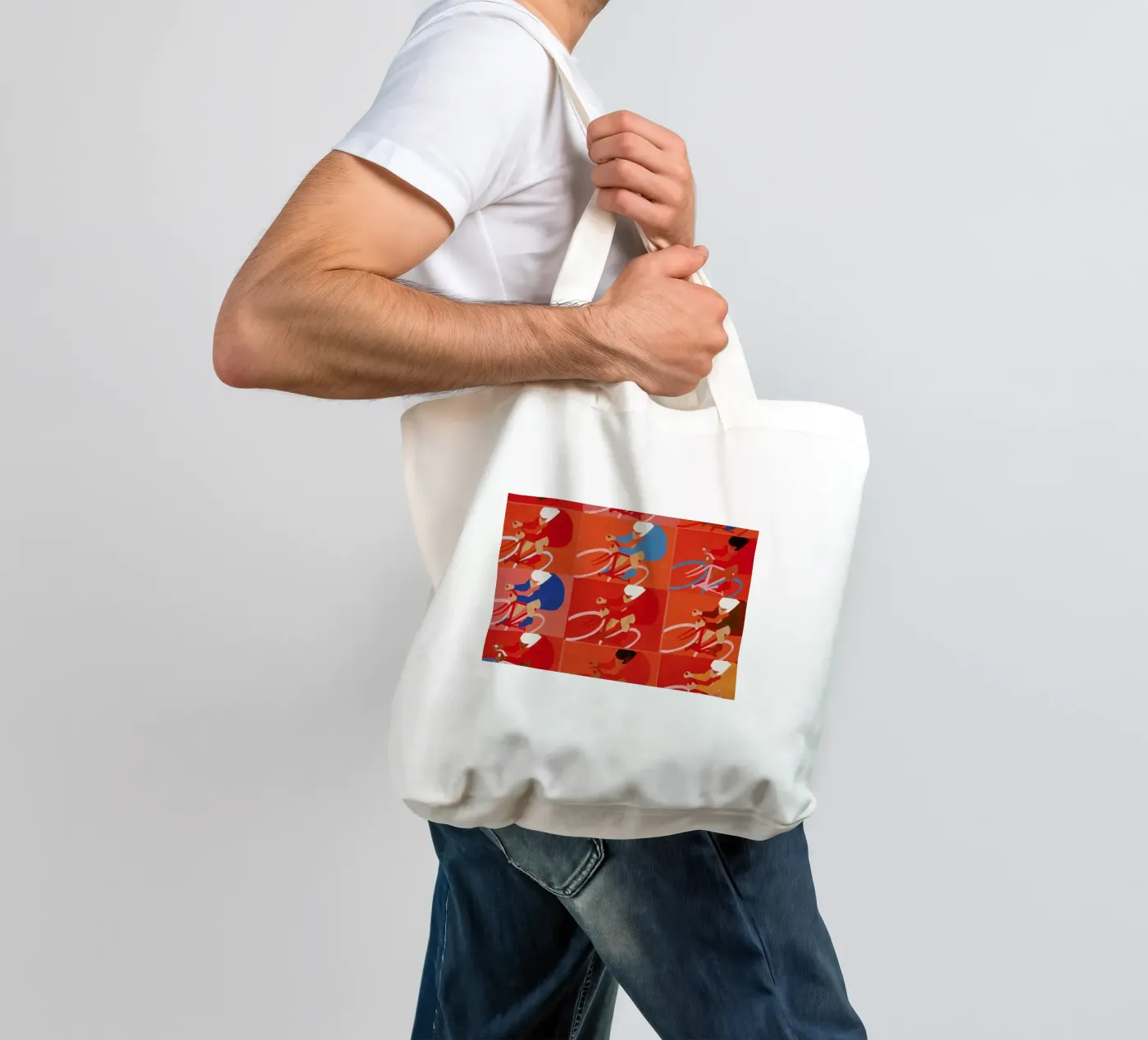Multiple Cyclists tote bag by Andy Bridge