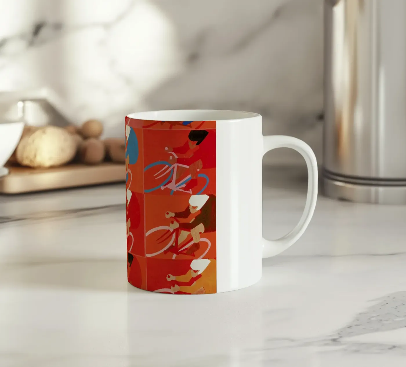 Multiple Cyclists ceramic mug by Andy Bridge