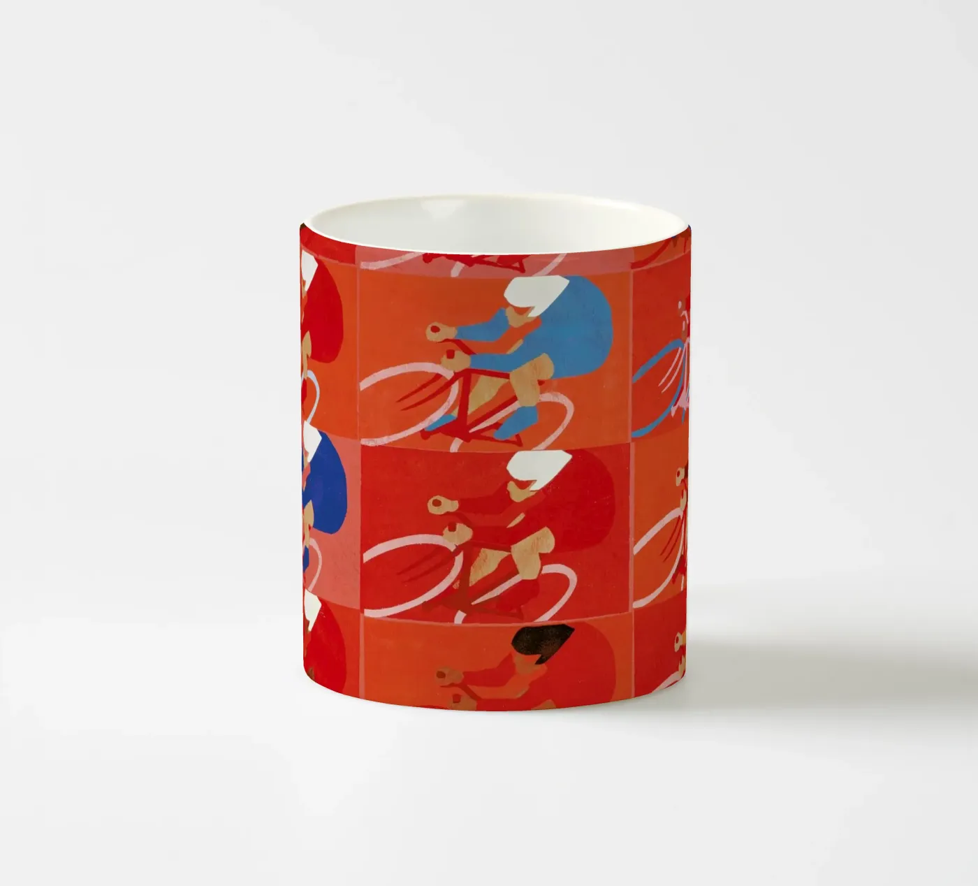 Multiple Cyclists ceramic mug by Andy Bridge