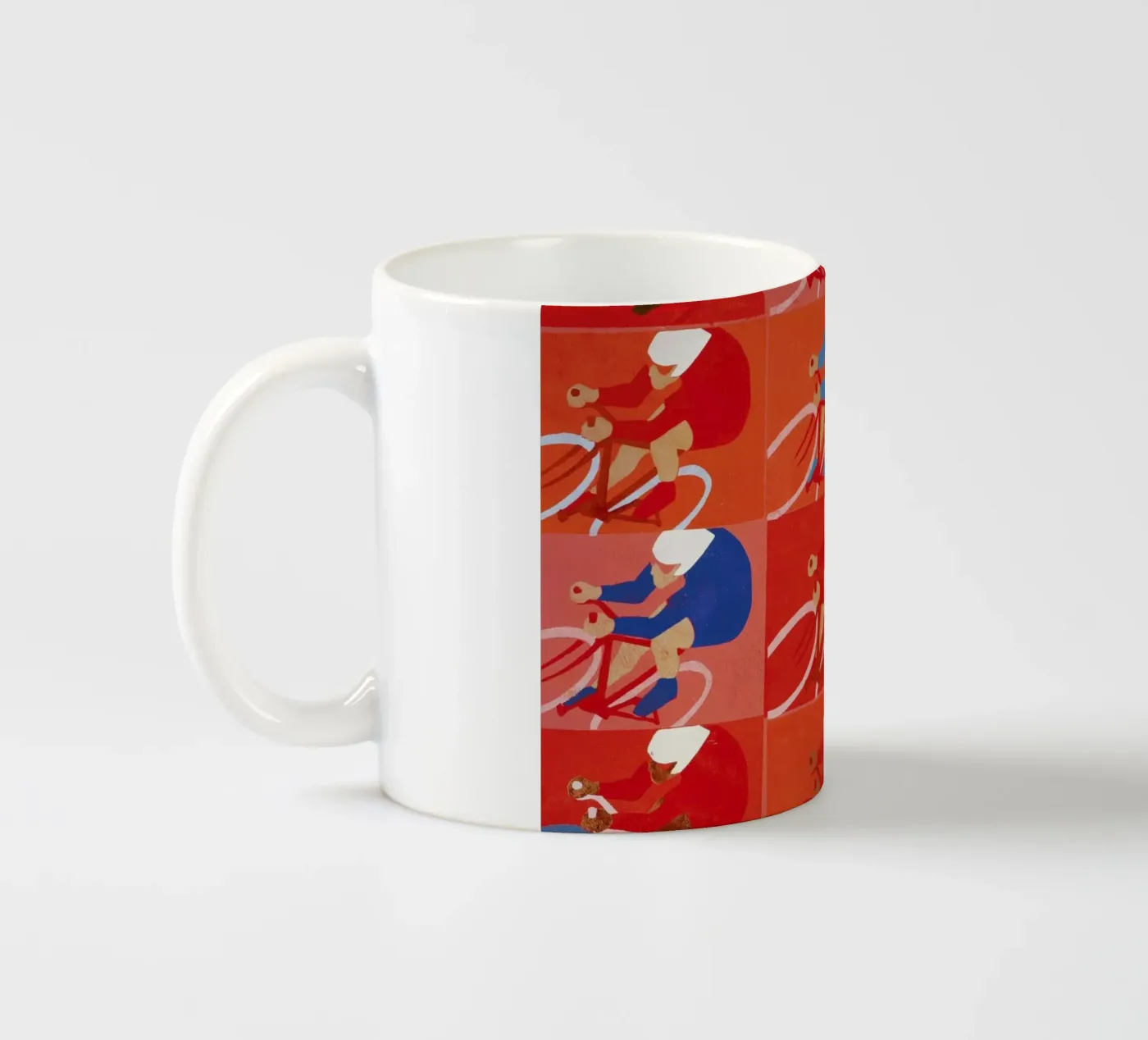Multiple Cyclists ceramic mug by Andy Bridge