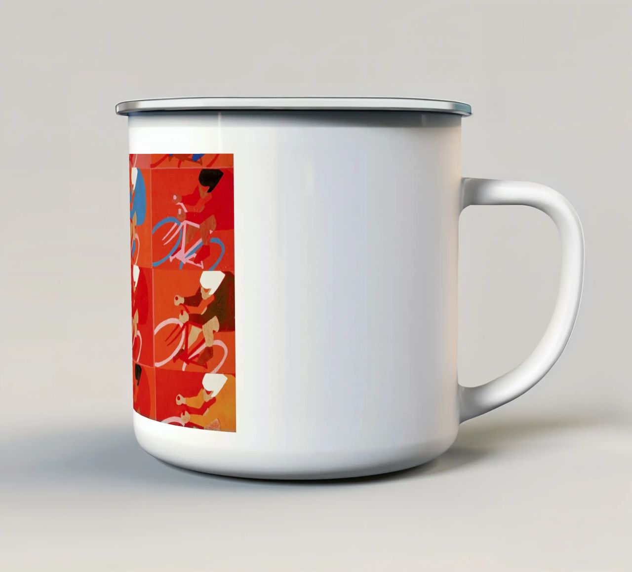 Multiple Cyclists mug en émail de Andy Bridge
