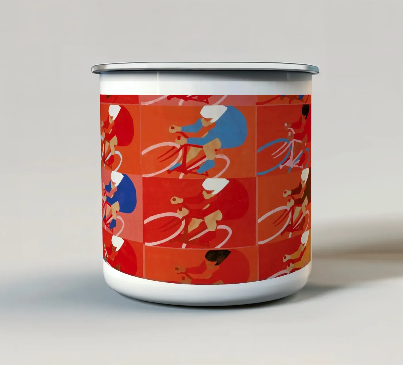 Multiple Cyclists Emaille Tasse von Andy Bridge