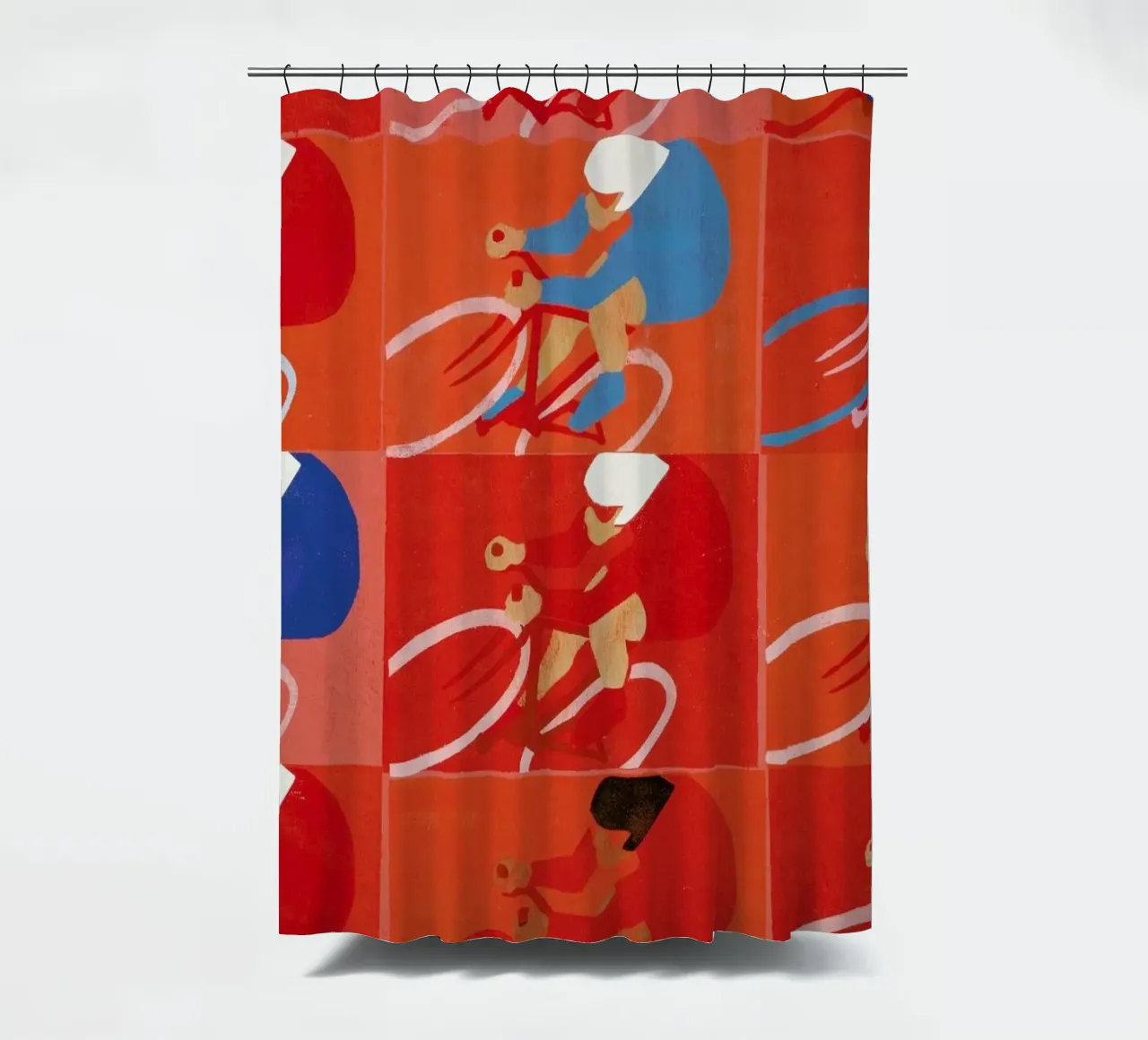 Multiple Cyclists shower curtain by Andy Bridge