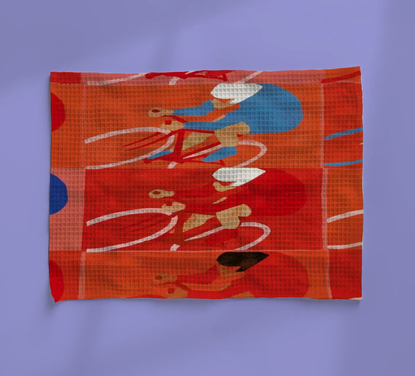 Multiple Cyclists tea towel by Andy Bridge