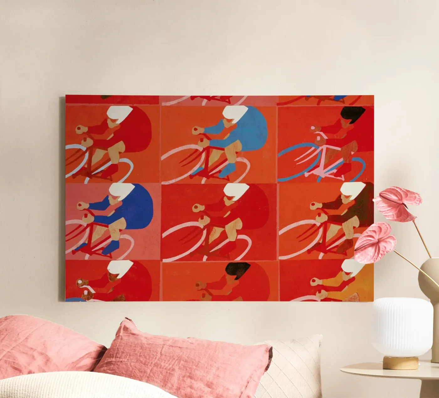 Multiple Cyclists canvas van Andy Bridge