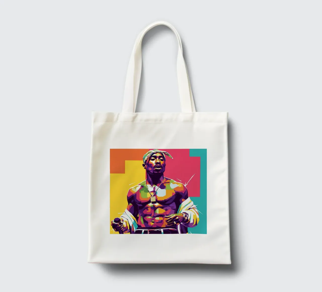 Tupac Shakur WPAP art style borsa in juta da Hantamrata