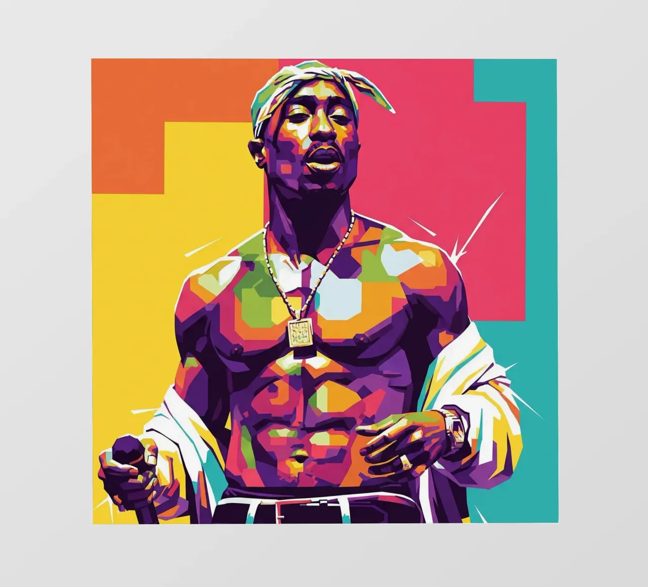Tupac Shakur WPAP art style telo in pvc da Hantamrata