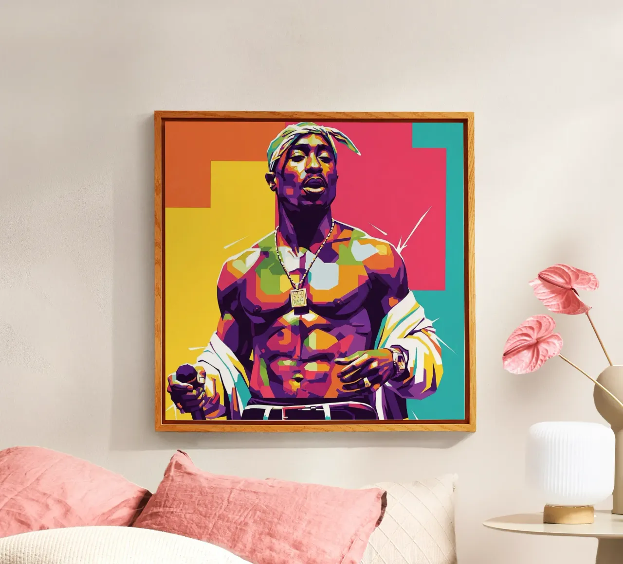Tupac Shakur WPAP art style plexiglass da Hantamrata