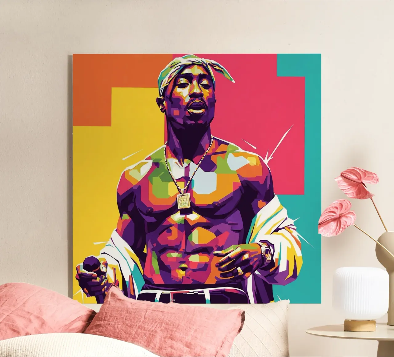 Tupac Shakur WPAP art style plexiglass da Hantamrata