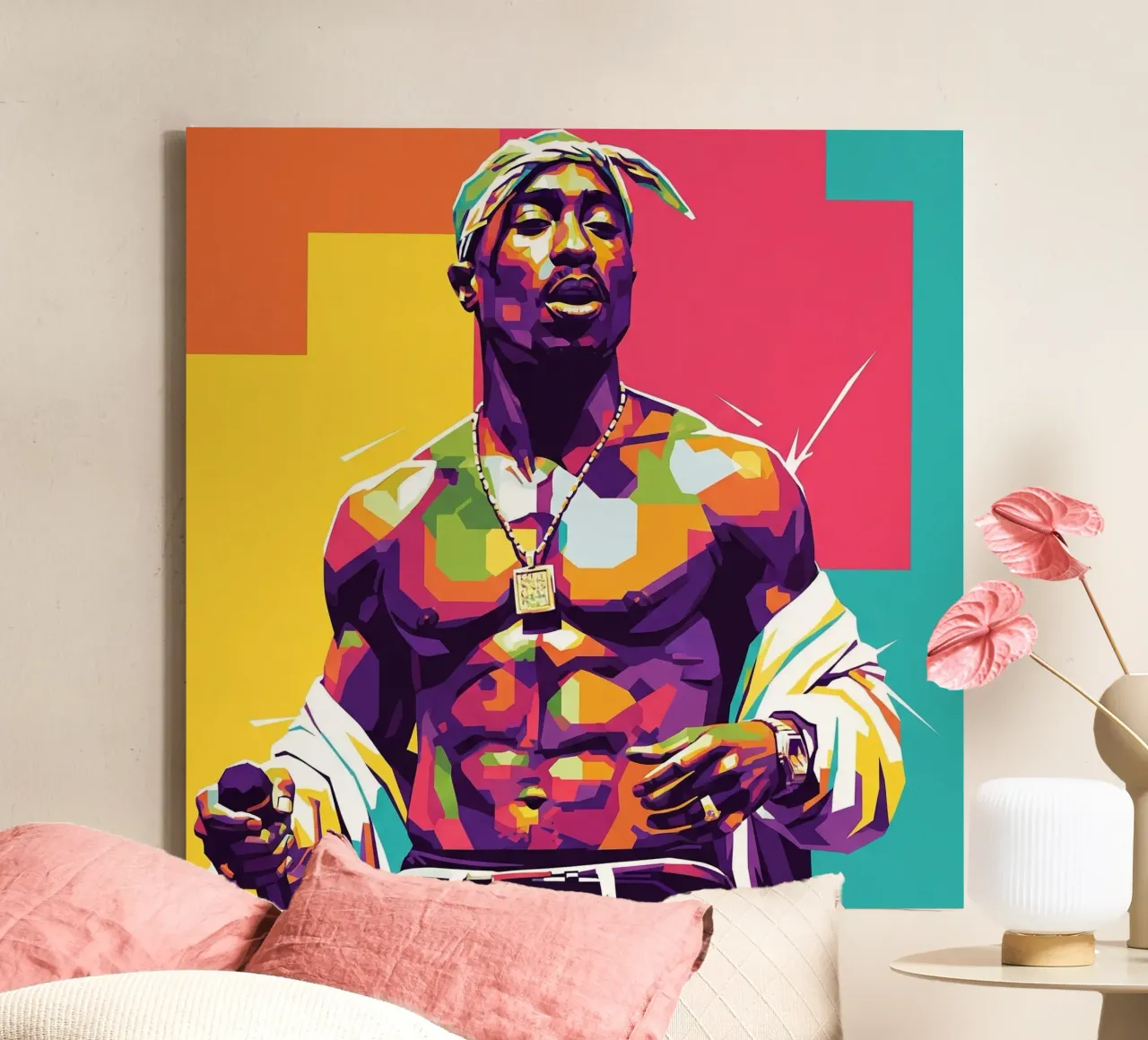 Tupac Shakur WPAP art style canvas by Hantamrata