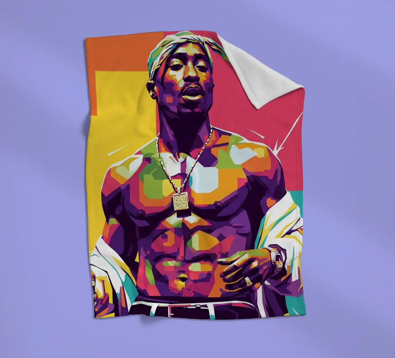 Tupac Shakur WPAP art style coperta in pile da Hantamrata