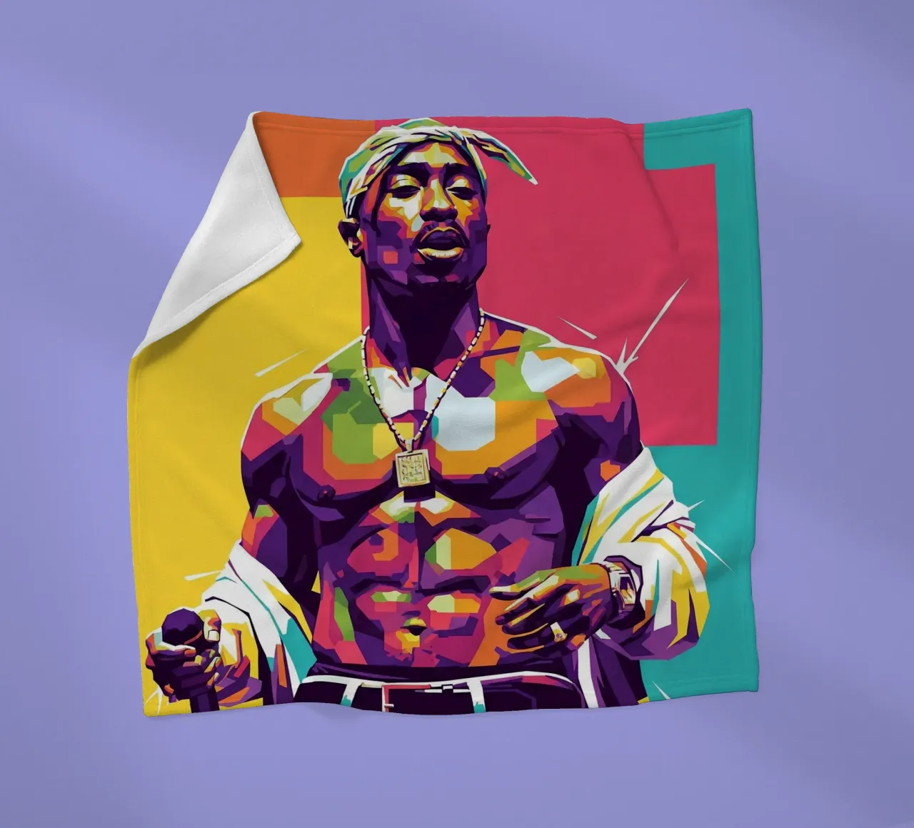 Tupac Shakur WPAP art style coperta in pile da Hantamrata