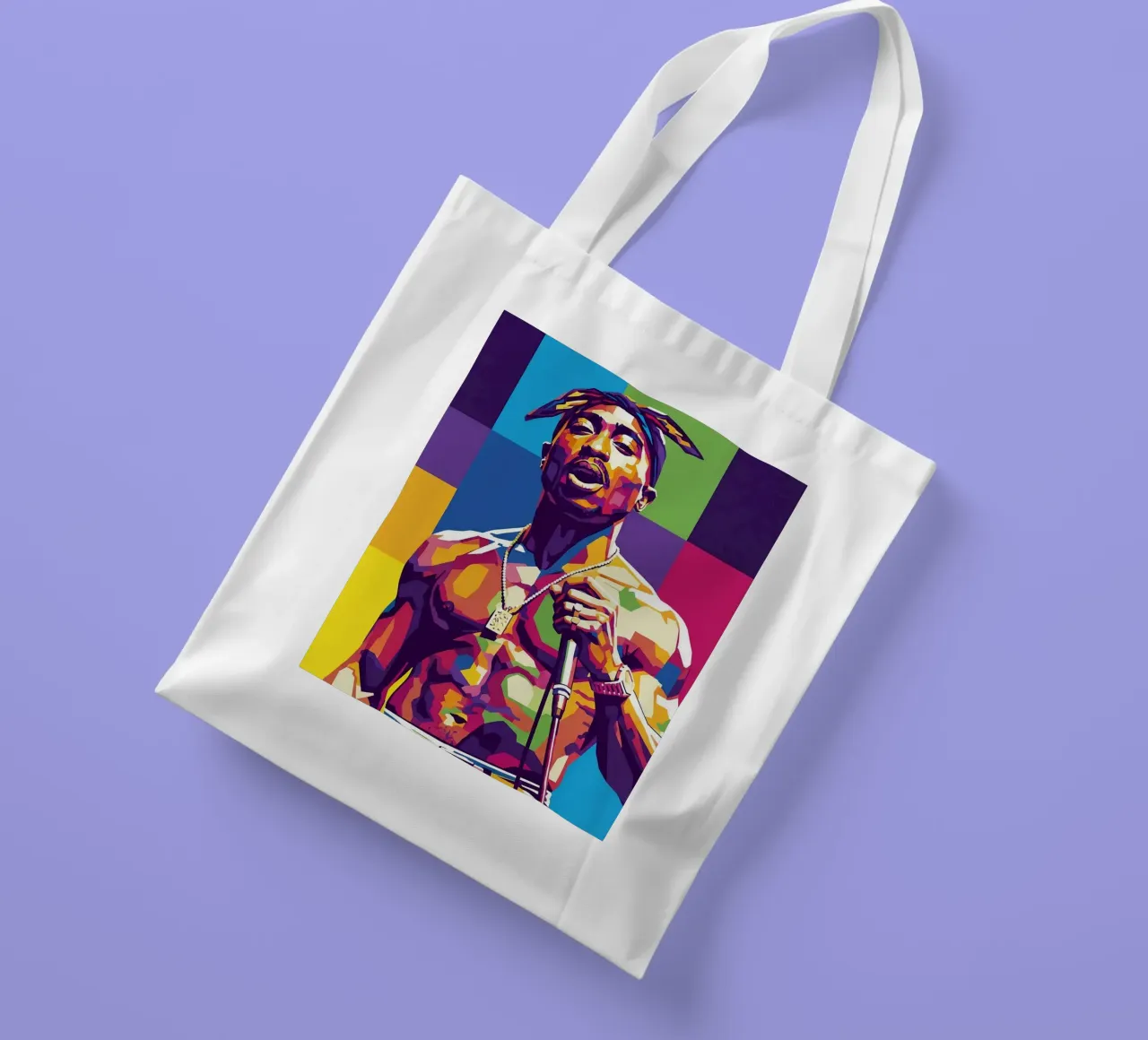 Tupac Shakur hip-hop legend borsa in juta da Hantamrata