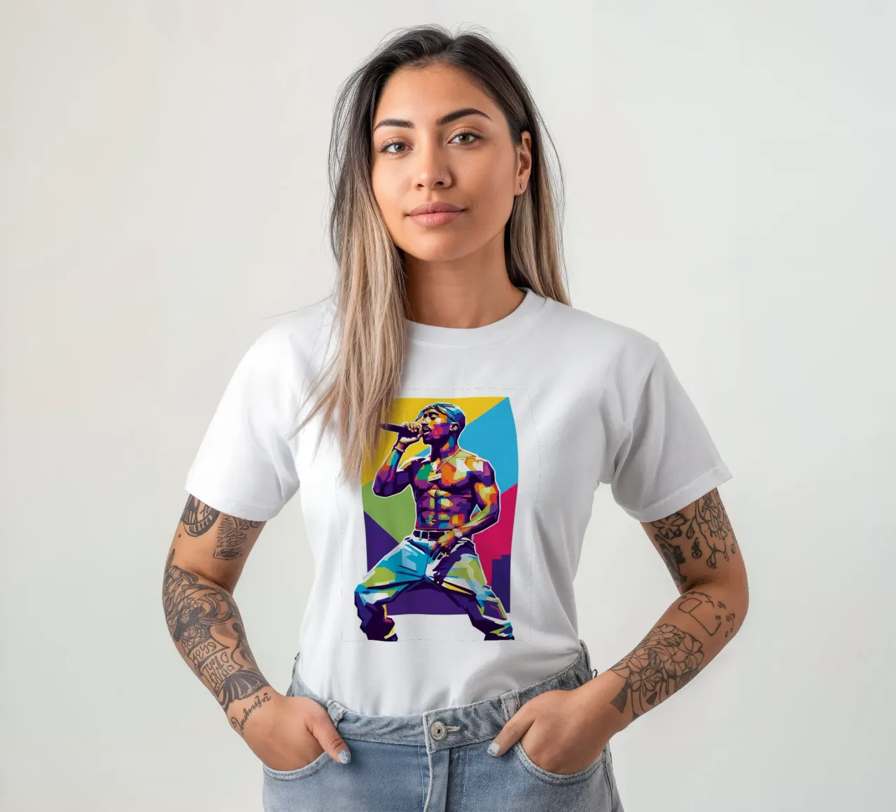 Tupac Shakur on stage t-shirt da Hantamrata
