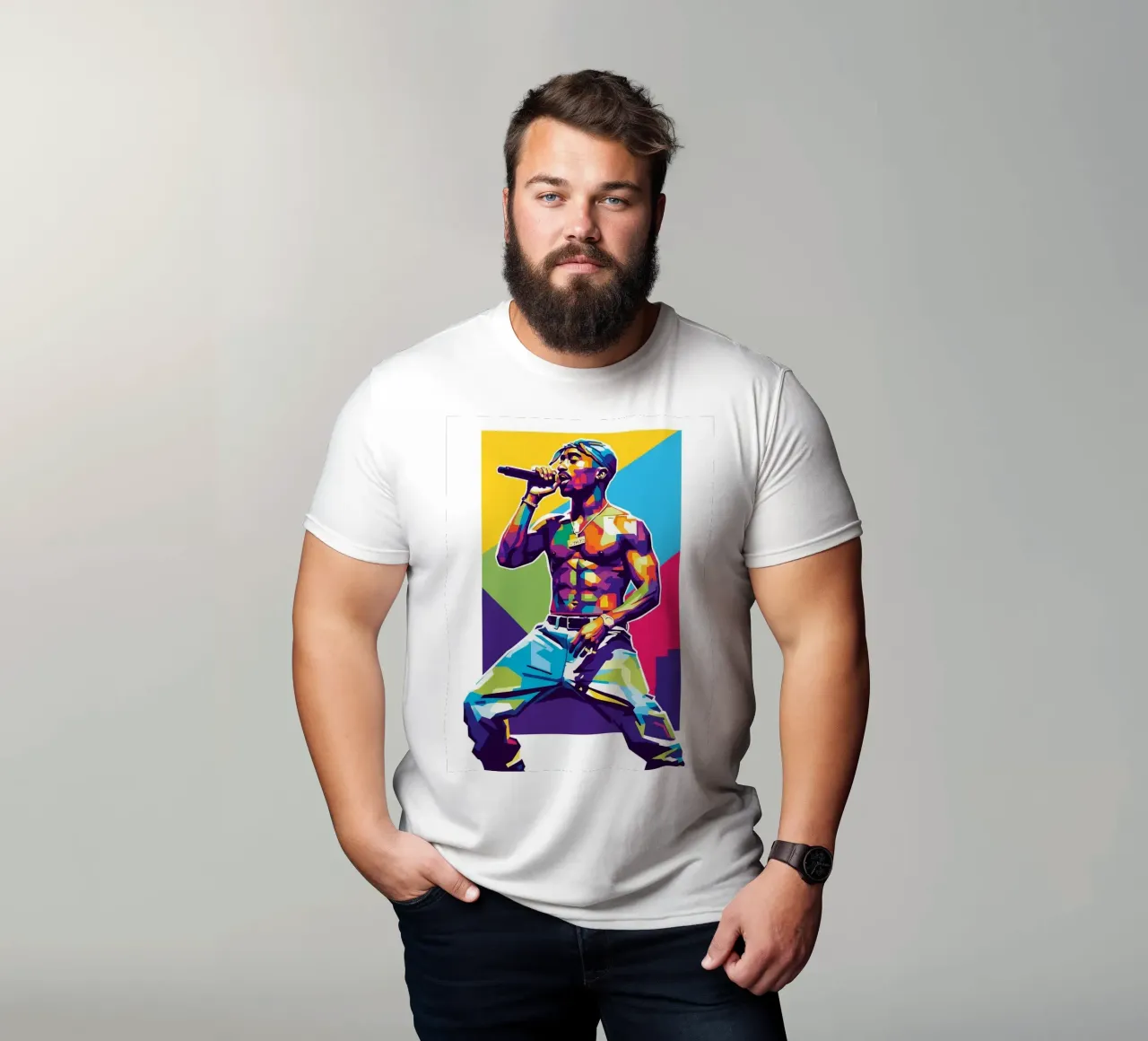 Tupac Shakur on stage t-shirt da Hantamrata