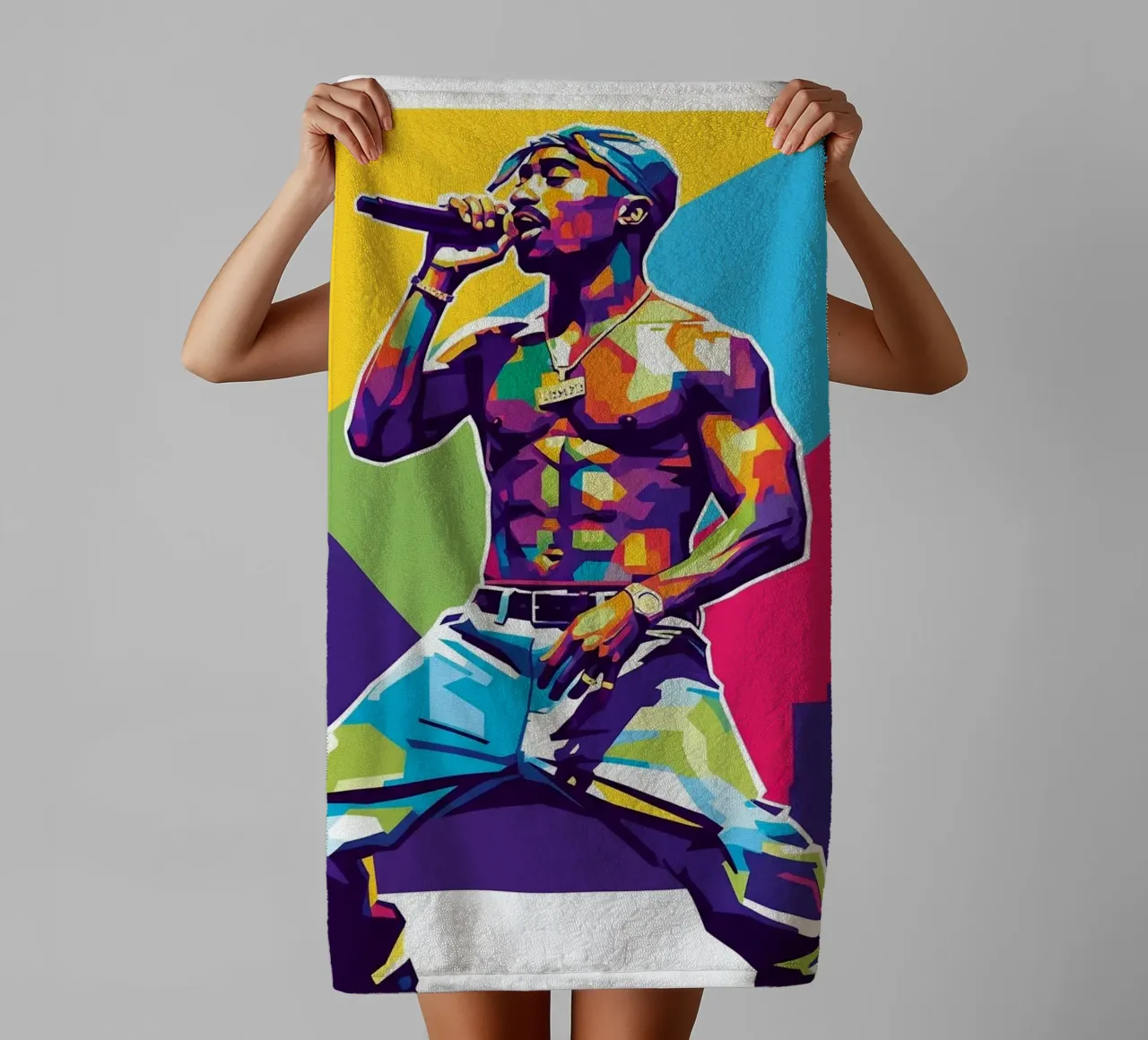 Tupac Shakur on stage asciugamano da bagno da Hantamrata