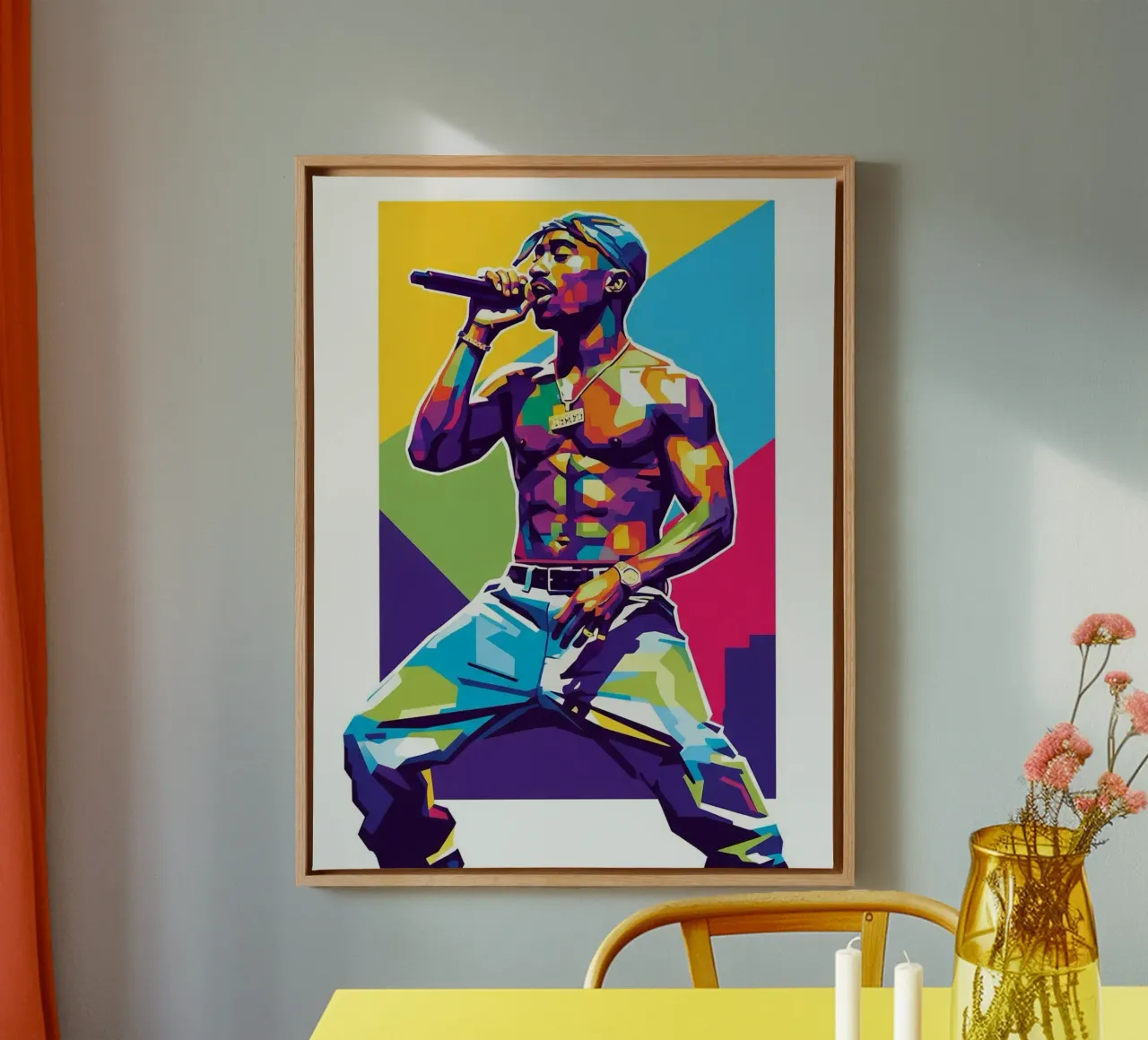 Tupac Shakur on stage tela con Cornice a cassetta da Hantamrata