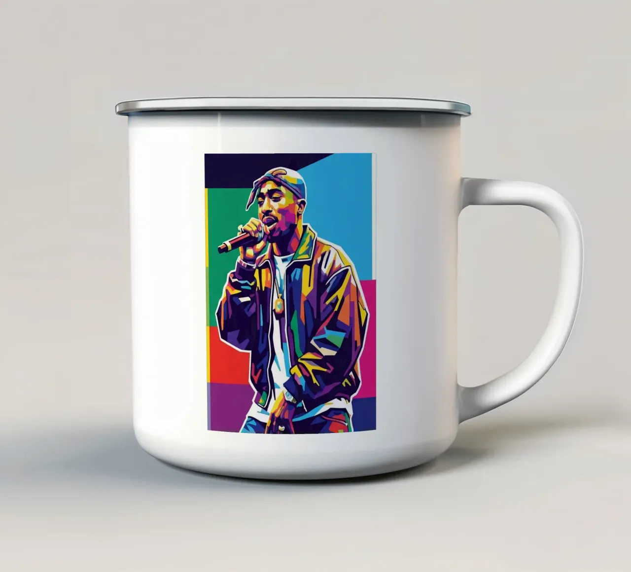 Tupac Shakur performance tazza in smalto da Hantamrata