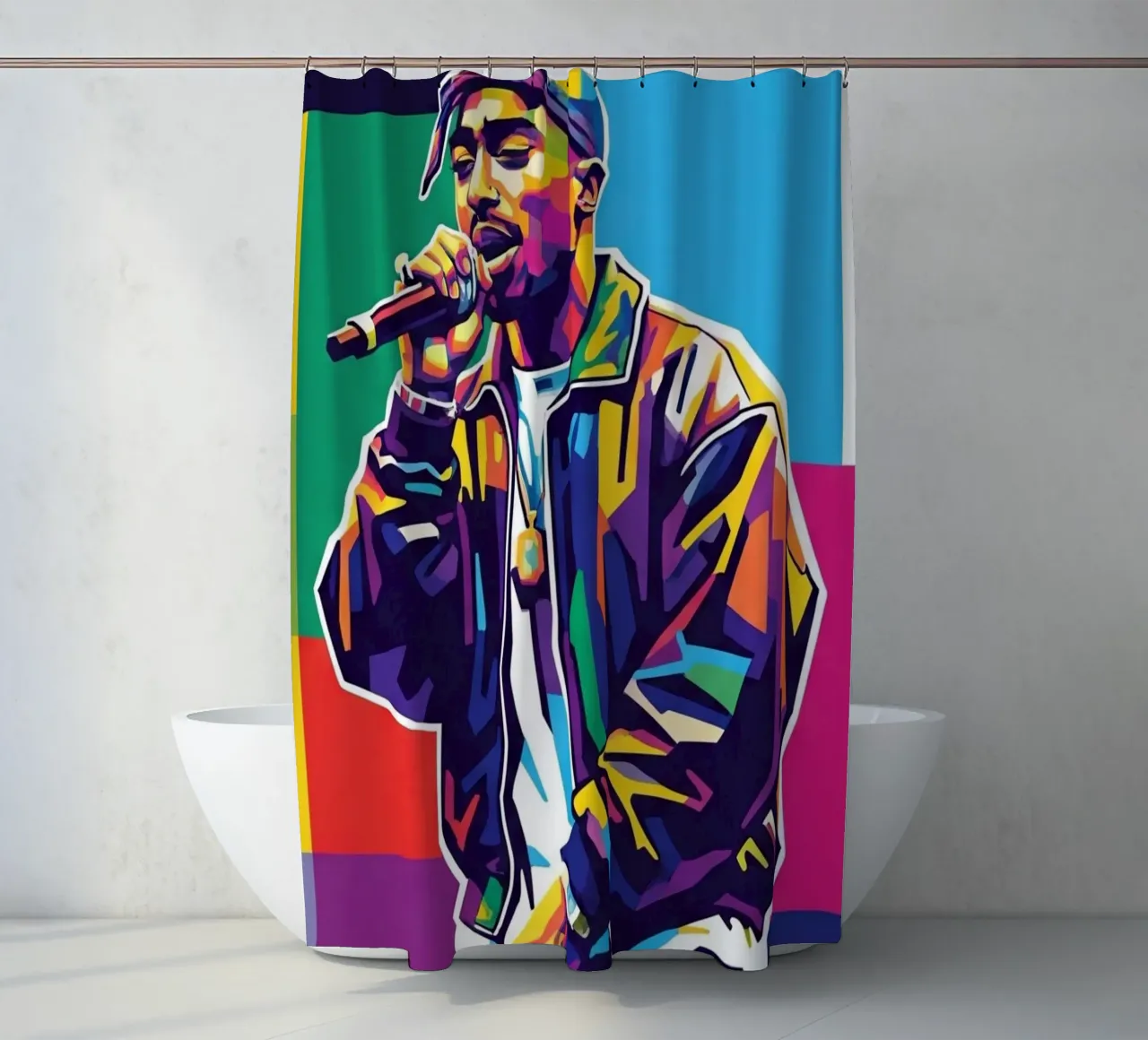 Tupac Shakur performance tenda da doccia da Hantamrata
