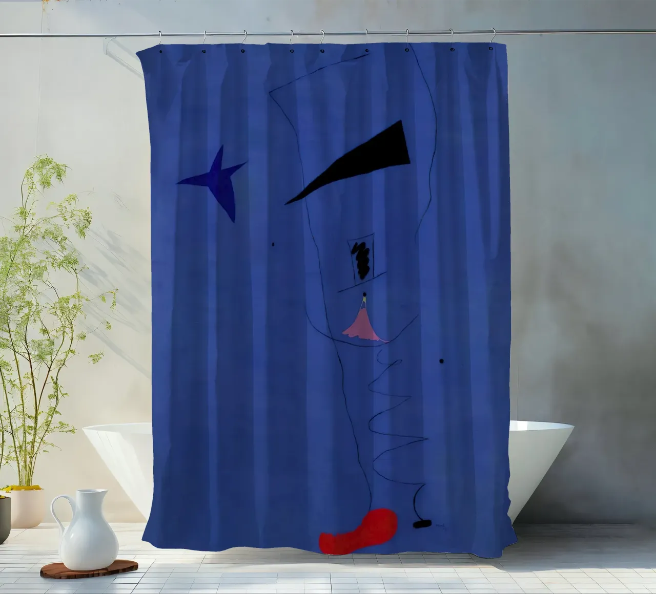 Joan (Joan) Miro. Pittura (Stella blu)-scala standard-2_0 tenda da doccia da Dixon-Gallery