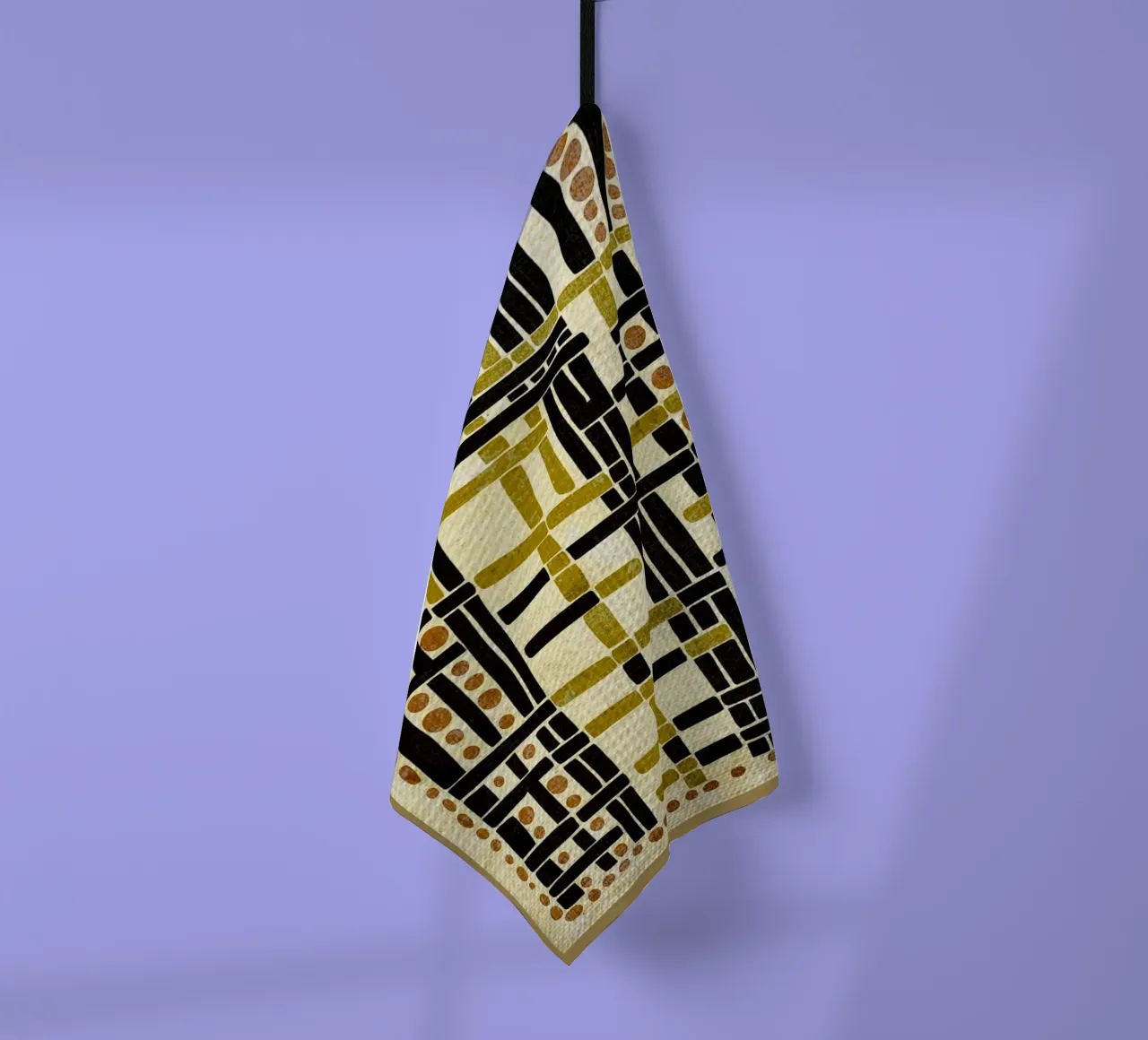 Rustiek abstract ontwerp theedoek van Andrew S Morrison