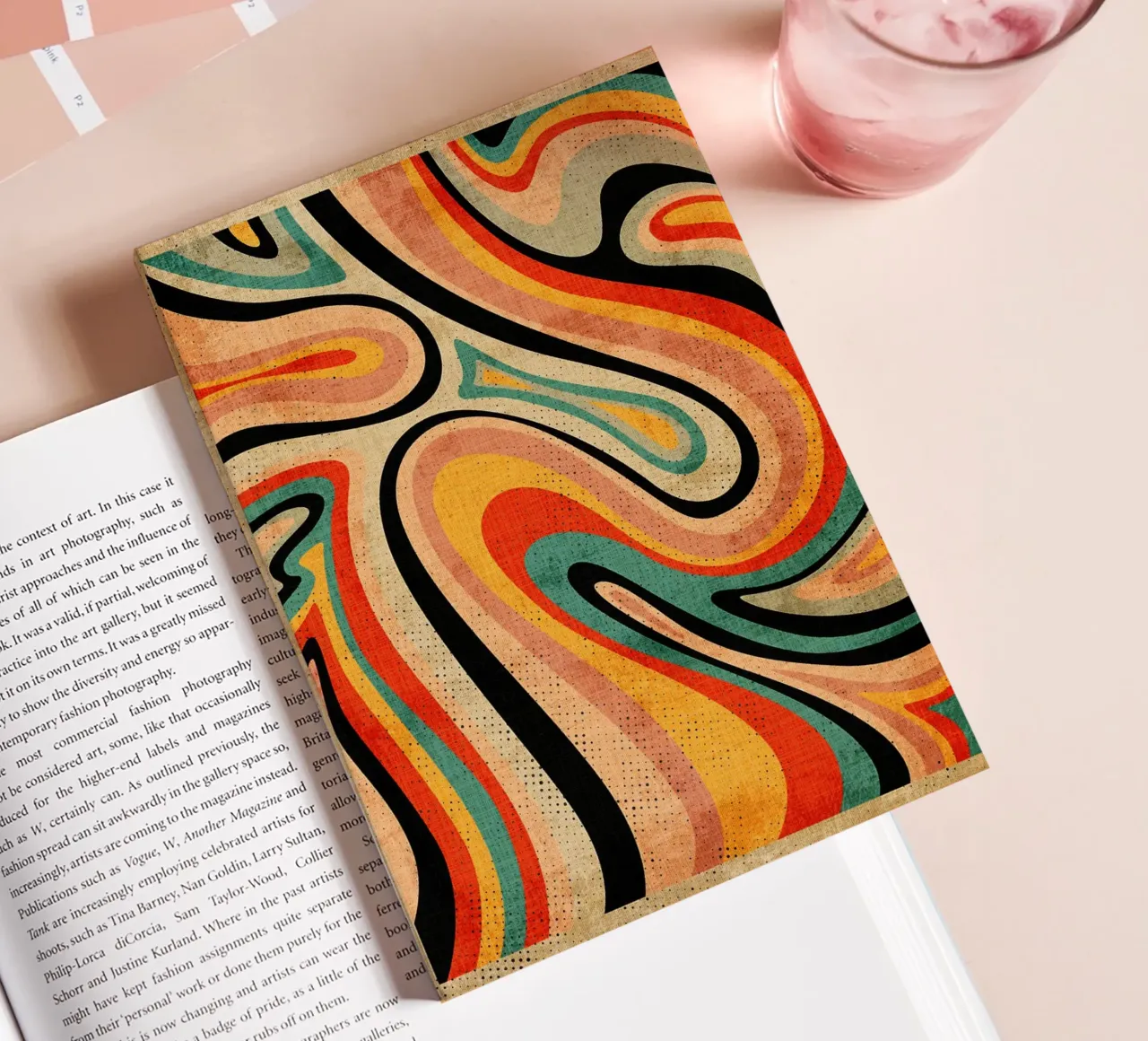 Retro Swirl Abstract Art notebook by Andrew S Morrison