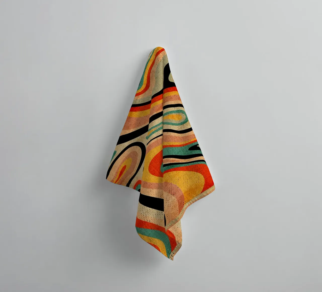 Retro Swirl Abstract Art towel by Andrew S Morrison