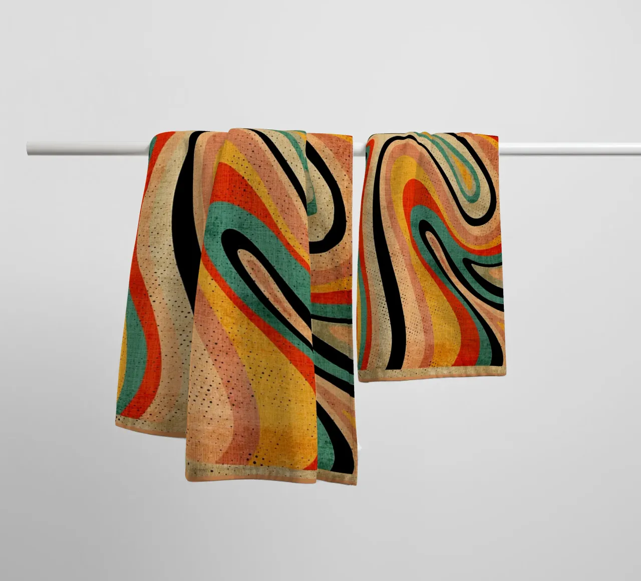Retro Swirl Abstract Art towel by Andrew S Morrison