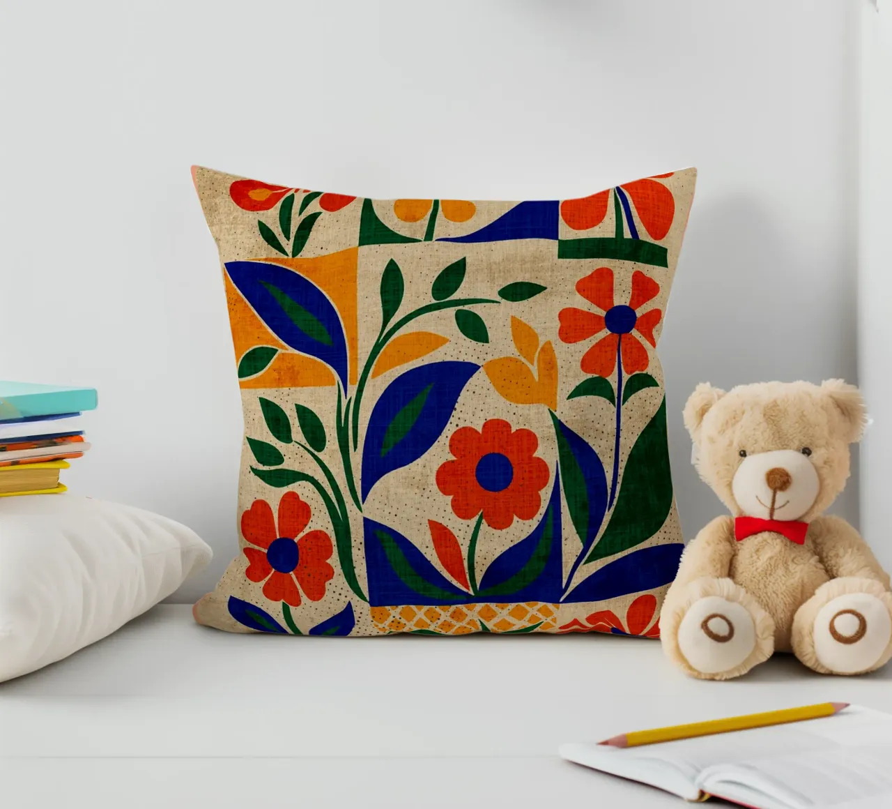 Fiori retrò anni '60 cuscino da Andrew S Morrison