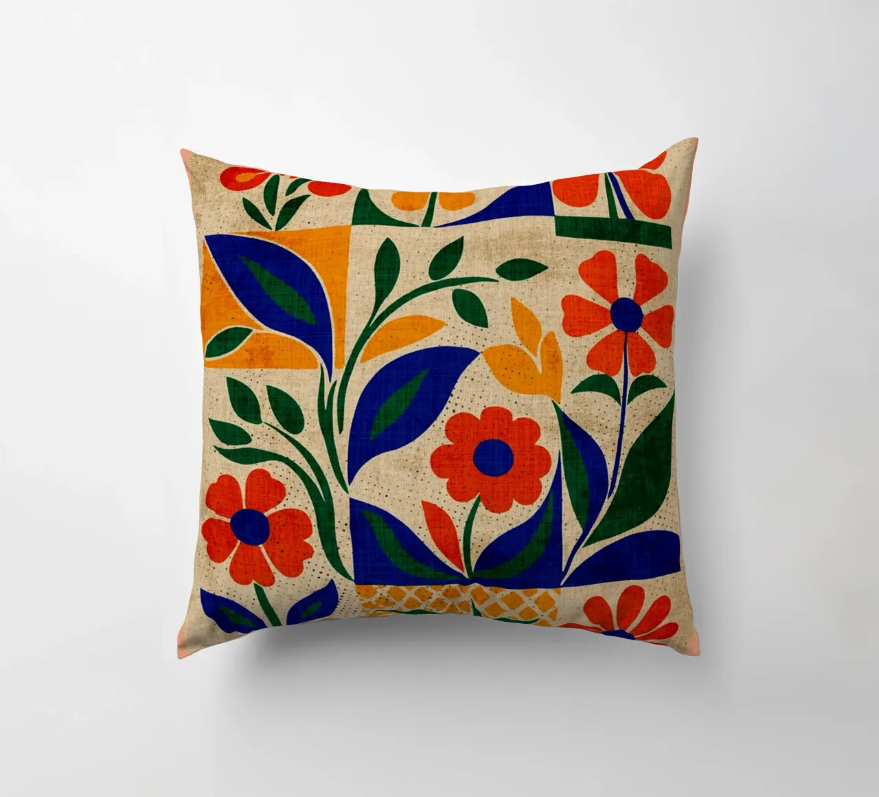 Fiori retrò anni '60 cuscino da Andrew S Morrison