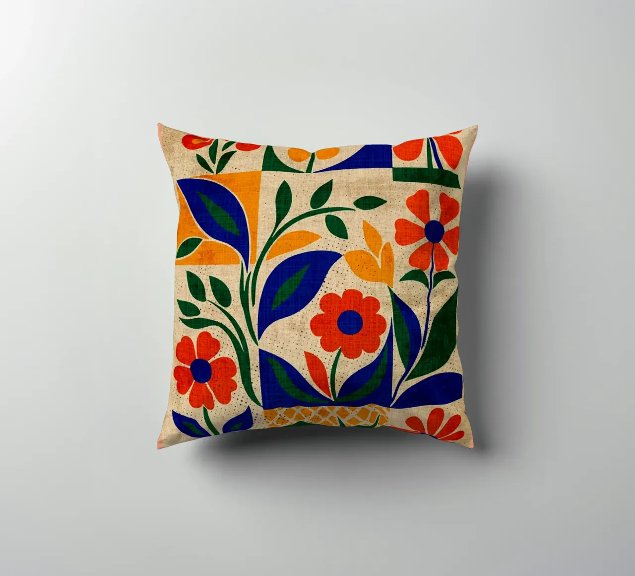 Fiori retrò anni '60 cuscino da Andrew S Morrison