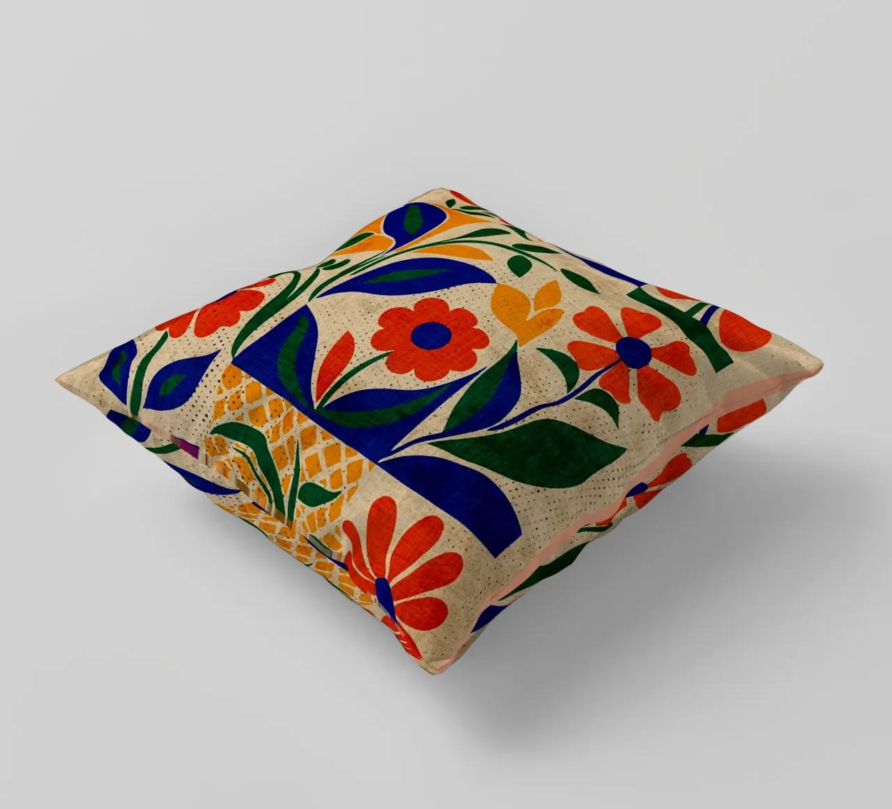 Fiori retrò anni '60 cuscino da Andrew S Morrison