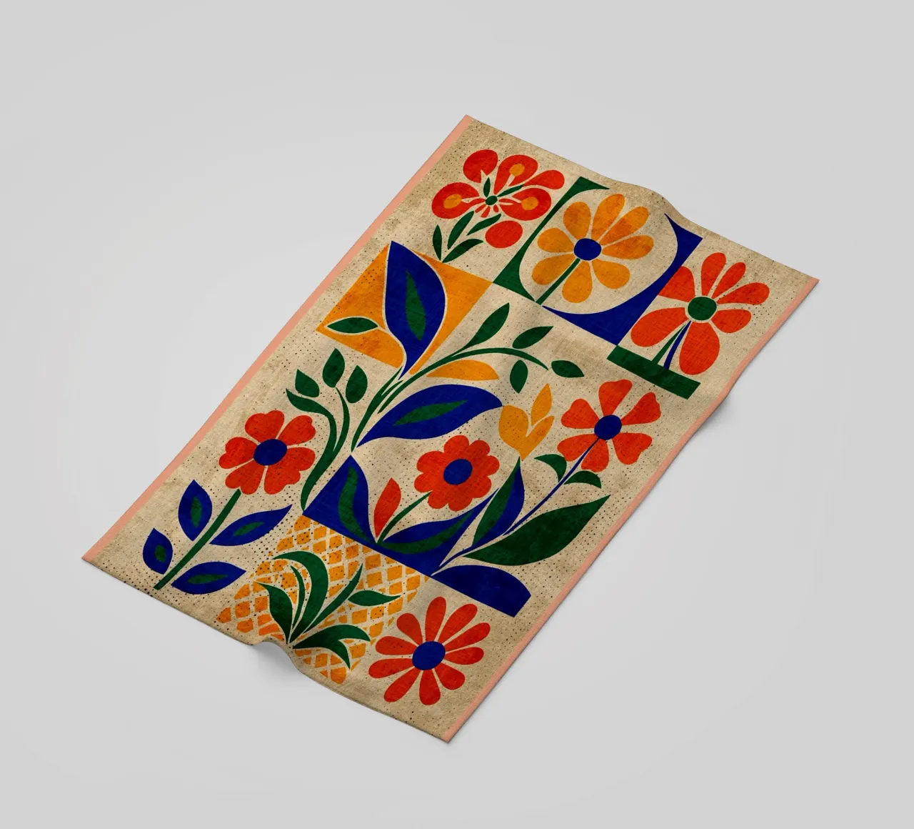 Fiori retrò anni '60 telo mare da Andrew S Morrison