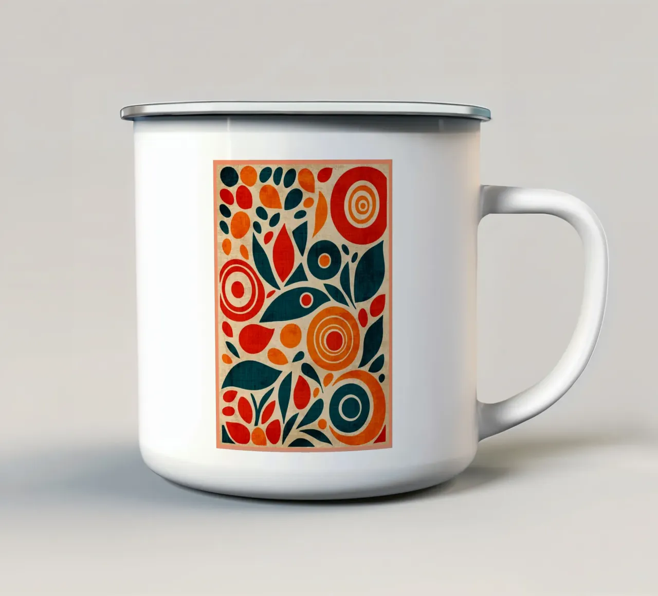 Design astratto retrò tazza in smalto da Andrew S Morrison