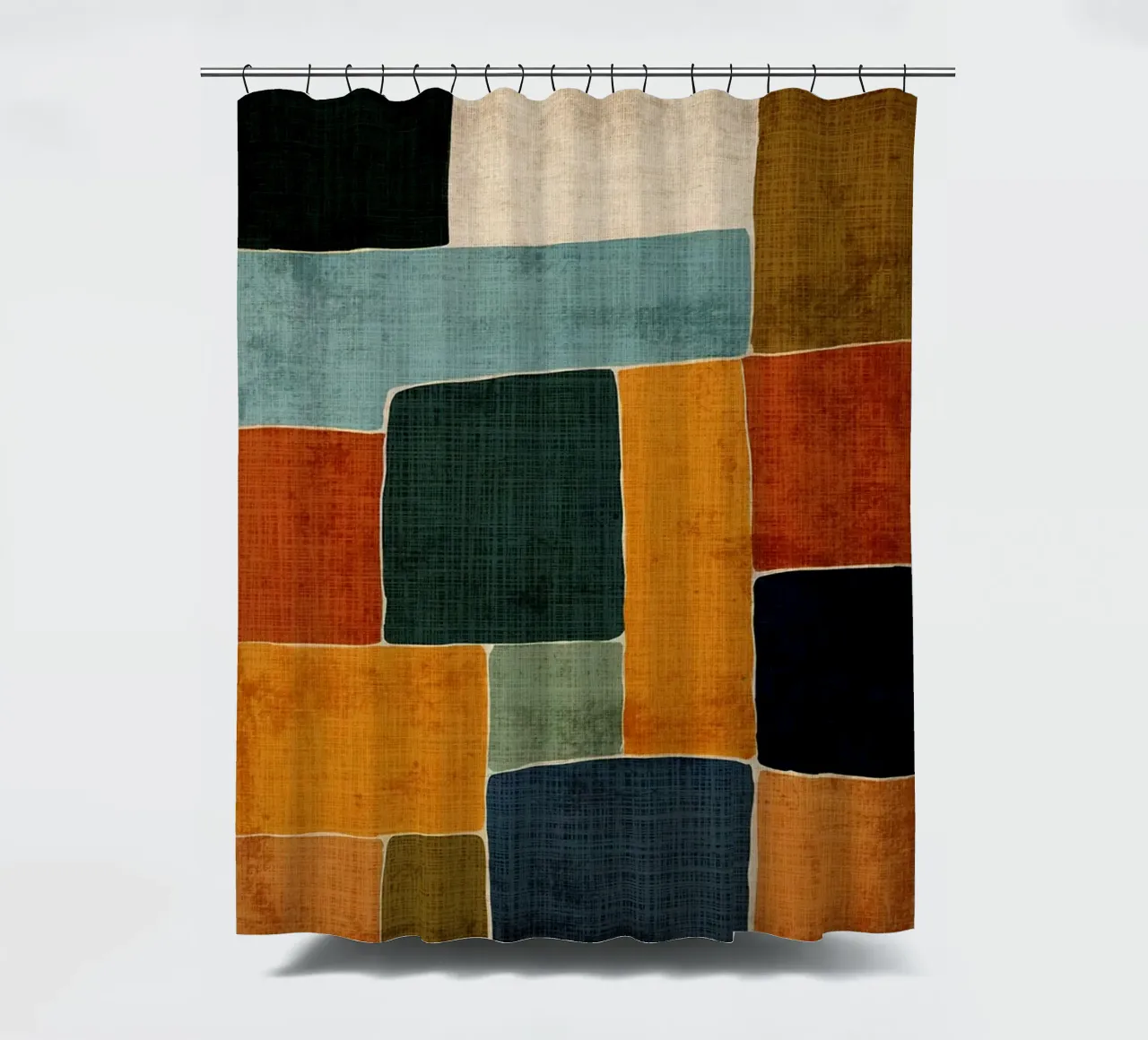 Retro abstracte compositie douchegordijn van Andrew S Morrison