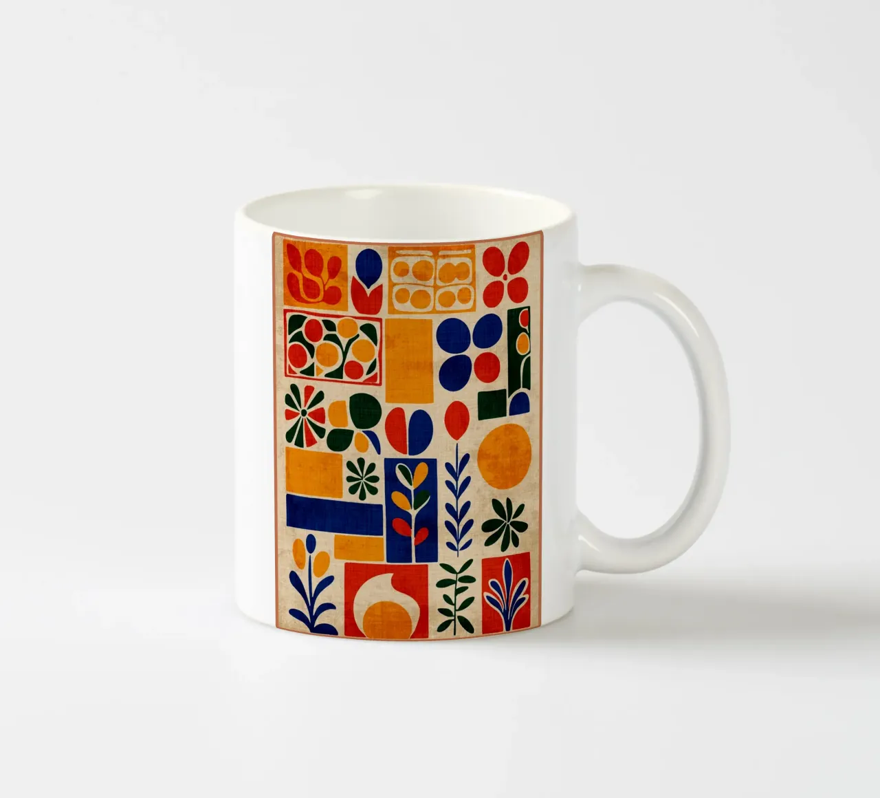 Retro 70s abstracte print keramische mok van Andrew S Morrison