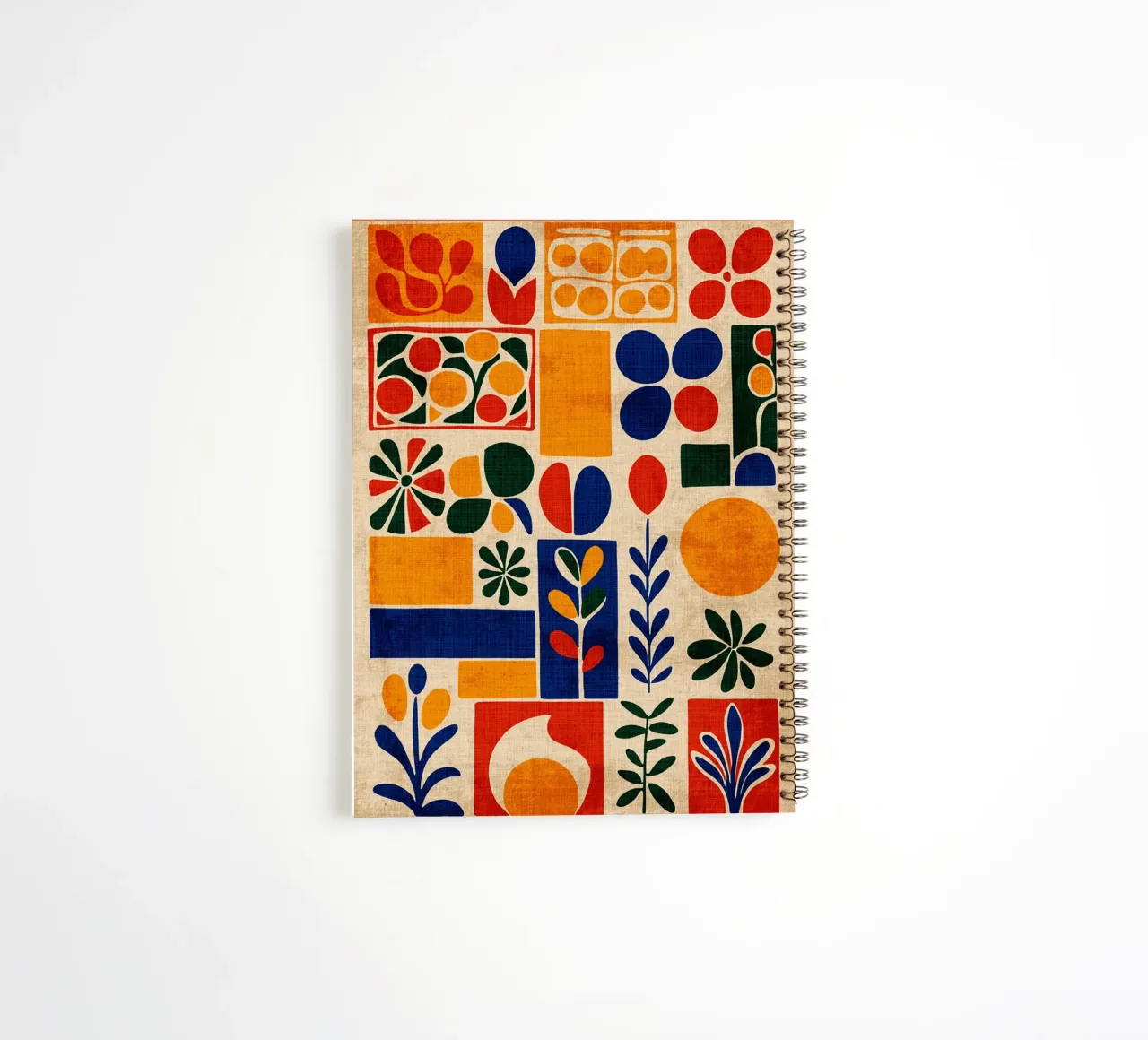 Retro 70s Abstract Print spiral notebook by Andrew S Morrison