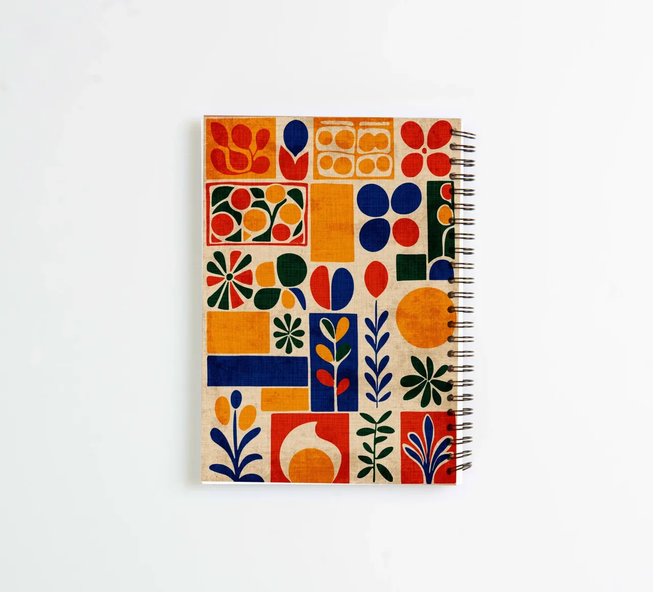 Retro 70s Abstract Print spiral notebook by Andrew S Morrison