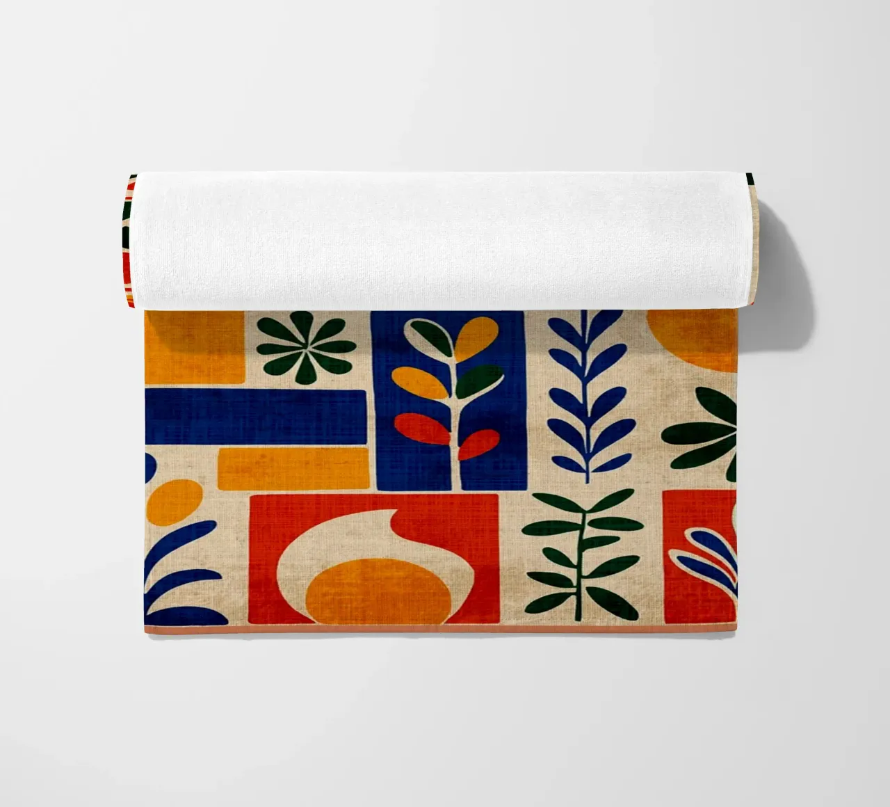 Retro 70s abstracte print strandhanddoek van Andrew S Morrison