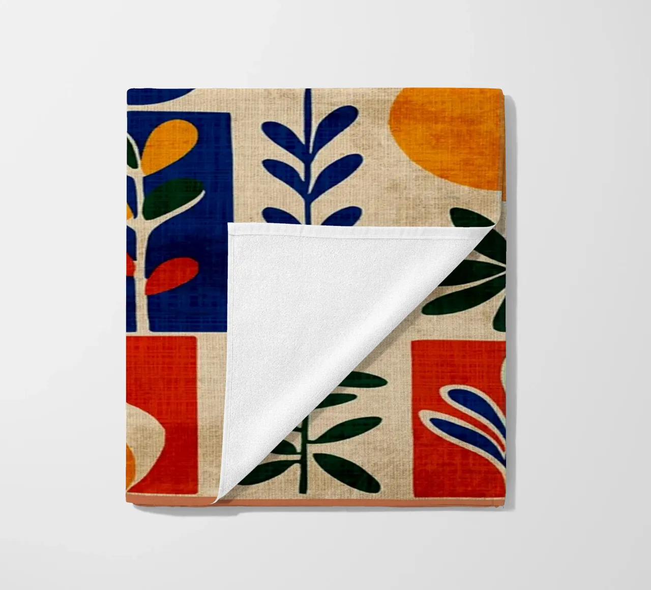 Retro 70s abstracte print strandhanddoek van Andrew S Morrison