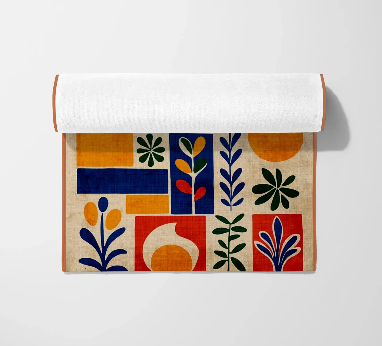 Retro 70s abstracte print strandhanddoek van Andrew S Morrison