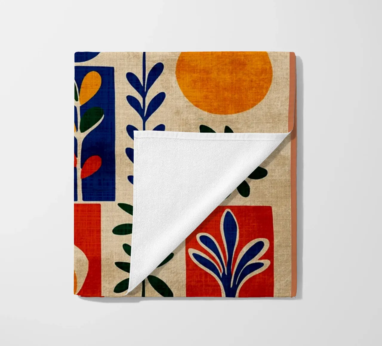 Retro 70s abstracte print strandhanddoek van Andrew S Morrison