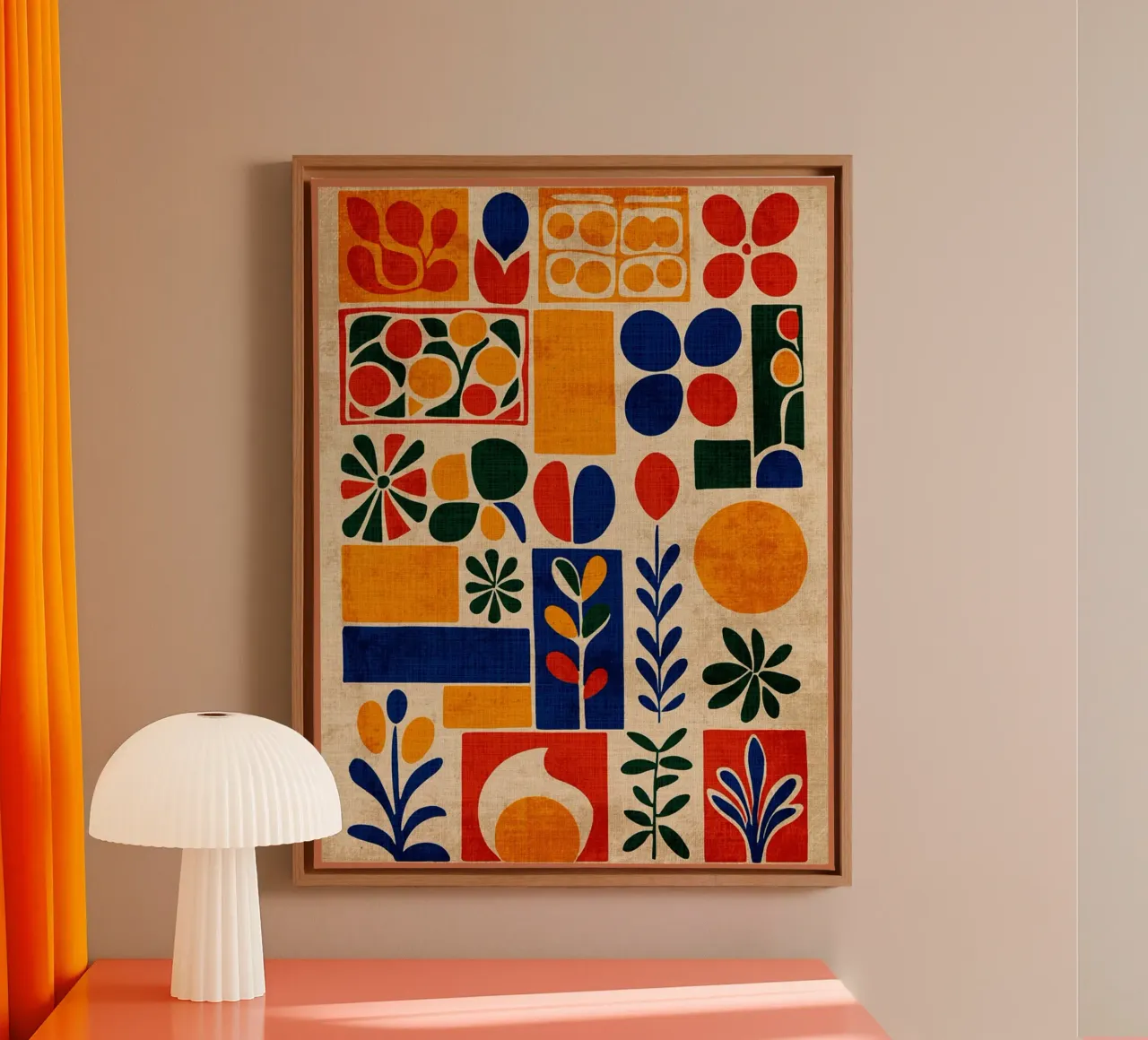 Retro 70s Abstract Print canvas by Andrew S Morrison